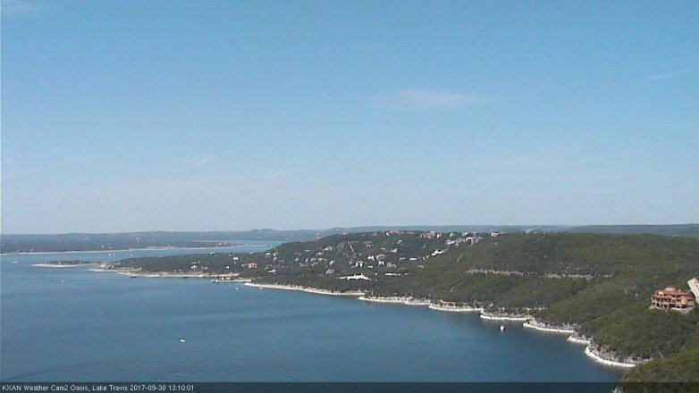 Lake Travis webcam, September 30, 2017 12:30 PM CT
