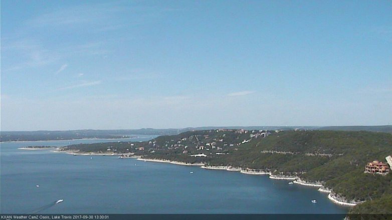 Lake Travis webcam, September 30, 2017 12:45 PM CT