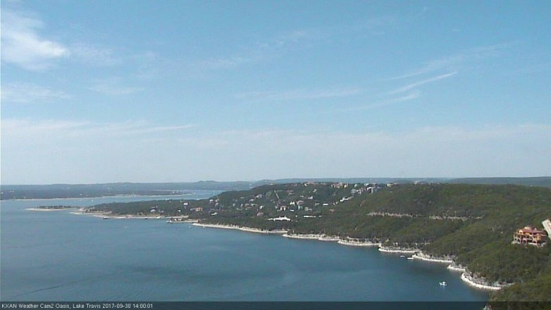 Lake Travis webcam, September 30, 2017 1:10 PM CT
