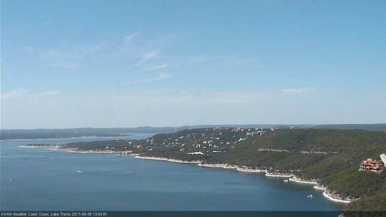 Lake Travis webcam, September 30, 2017 1:15 PM CT