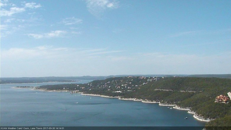 Lake Travis webcam, September 30, 2017 1:35 PM CT