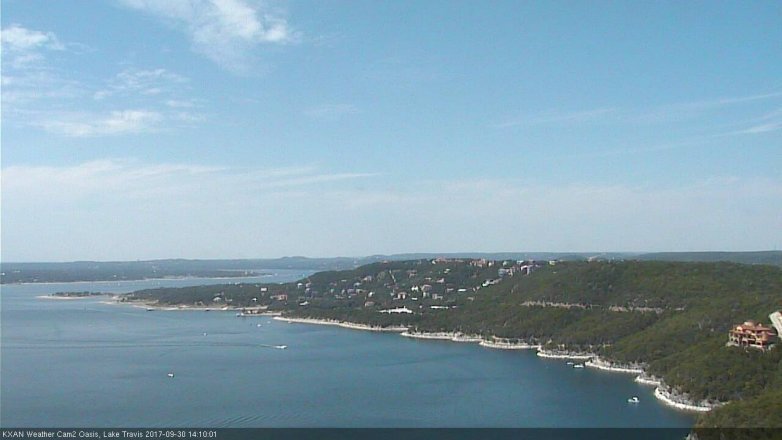 Lake Travis webcam, September 30, 2017 1:40 PM CT