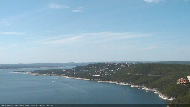 Lake Travis webcam, September 30, 2017 1:55 PM CT