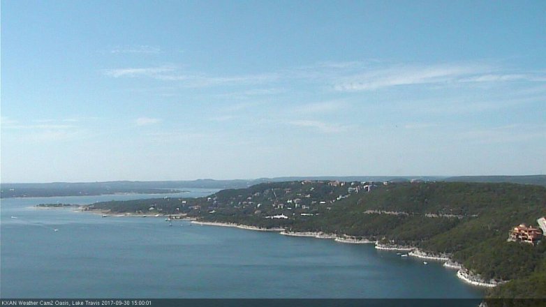 Lake Travis webcam, September 30, 2017 2:15 PM CT