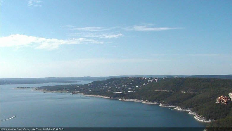 Lake Travis webcam, September 30, 2017 3:20 PM CT