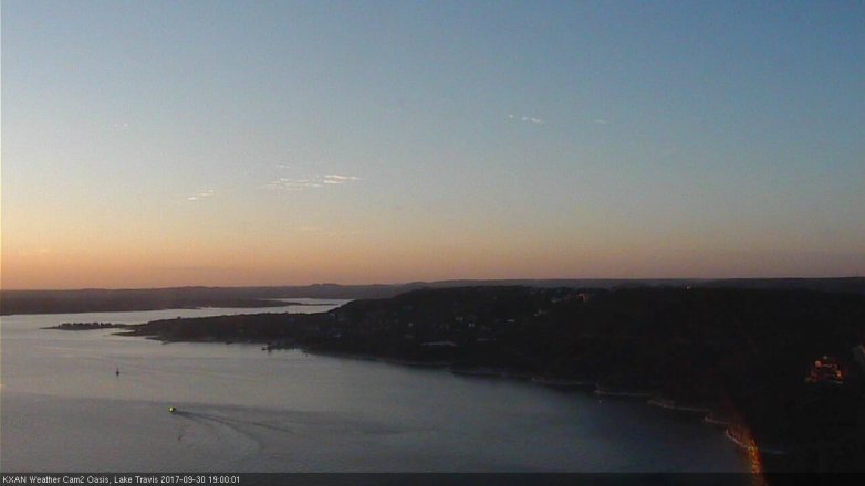 Lake Travis webcam, September 30, 2017 6:30 PM CT