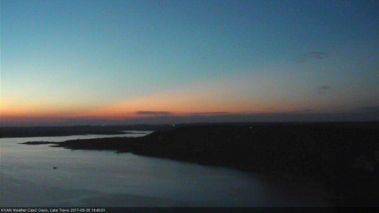 Lake Travis webcam, September 30, 2017 6:45 PM CT