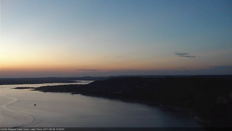 Lake Travis webcam, September 30, 2017 6:50 PM CT