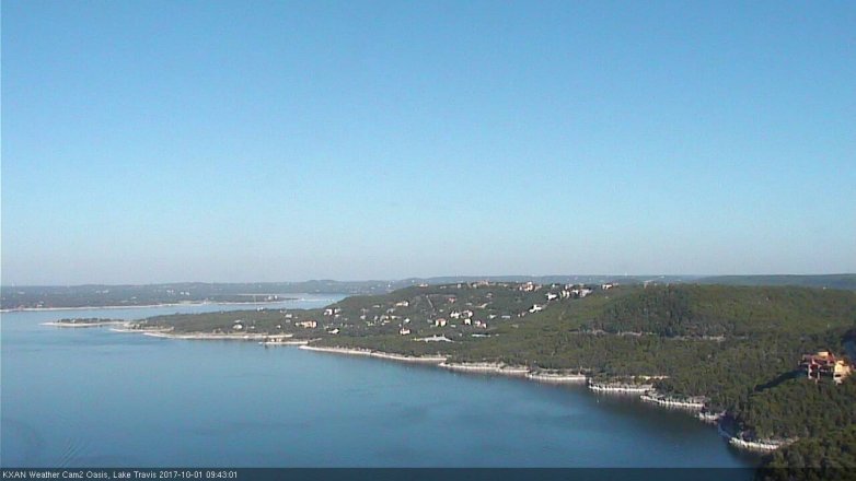Lake Travis webcam, October 1, 2017 9:05 AM CT