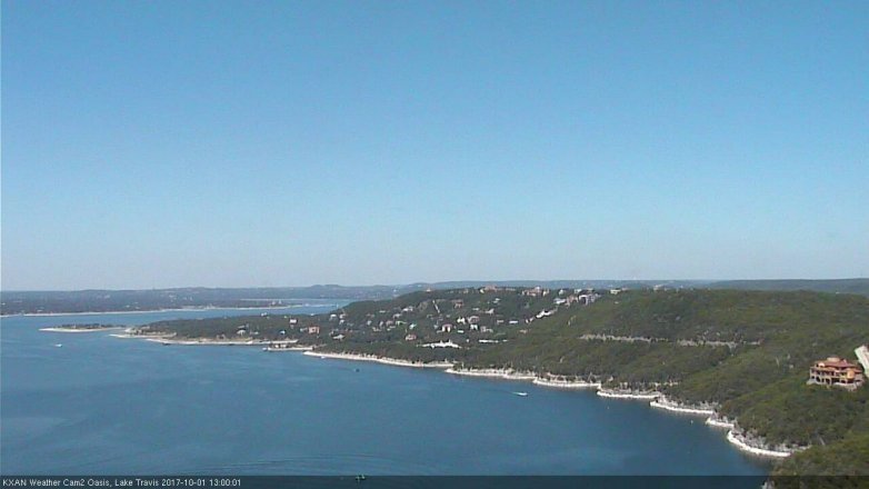 Lake Travis webcam, October 1, 2017 12:30 PM CT