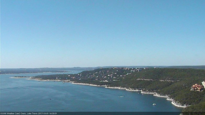 Lake Travis webcam, October 1, 2017 1:40 PM CT