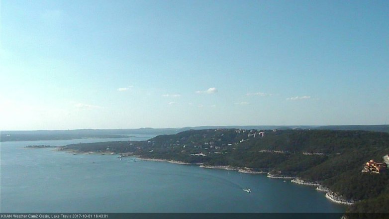 Lake Travis webcam, October 1, 2017 3:55 PM CT