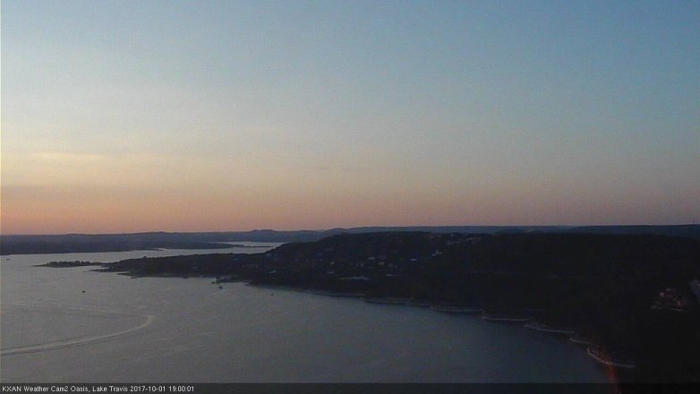 Lake Travis webcam, October 1, 2017 6:15 PM CT