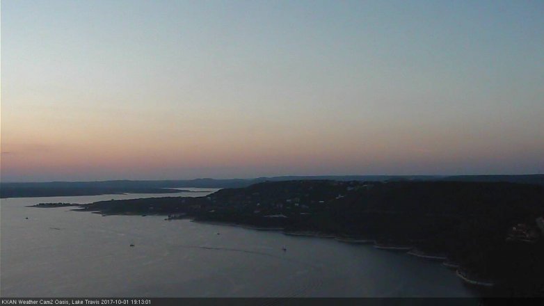 Lake Travis webcam, October 1, 2017 6:35 PM CT