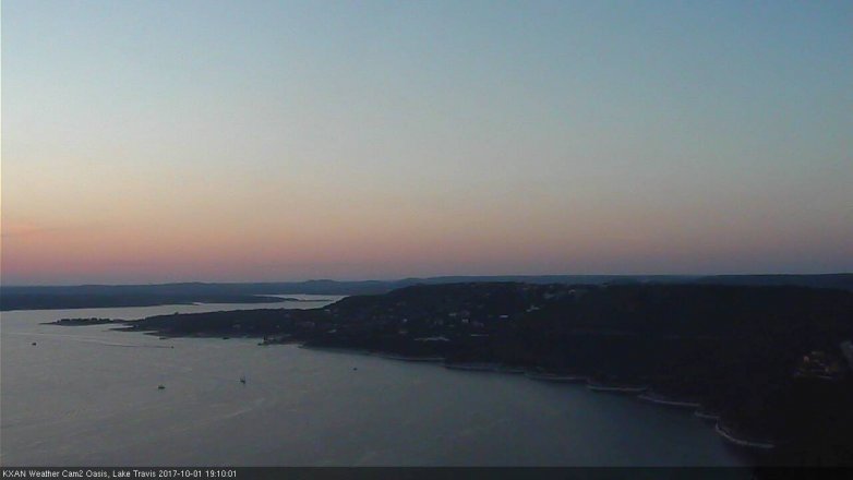 Lake Travis webcam, October 1, 2017 6:40 PM CT