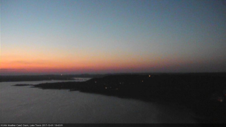 Lake Travis webcam, October 1, 2017 6:50 PM CT