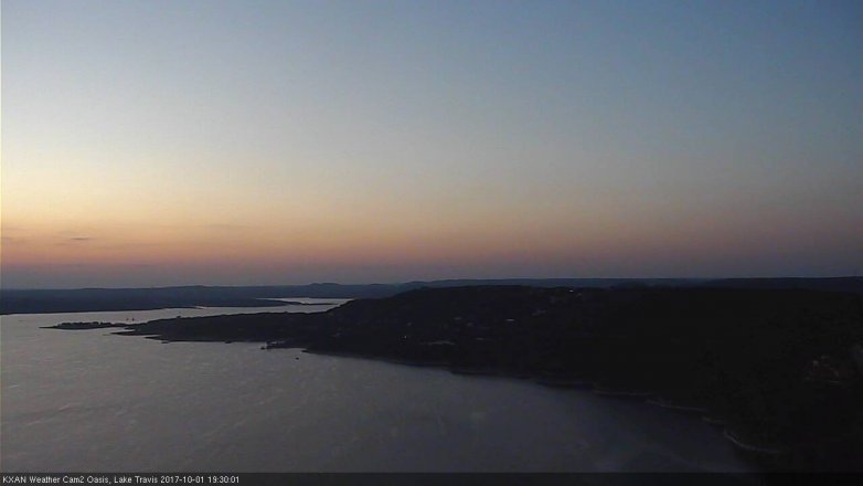 Lake Travis webcam, October 1, 2017 6:55 PM CT