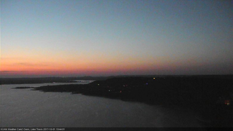 Lake Travis webcam, October 1, 2017 7:00 PM CT
