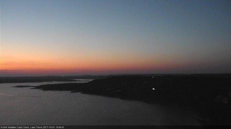 Lake Travis webcam, October 1, 2017 7:05 PM CT