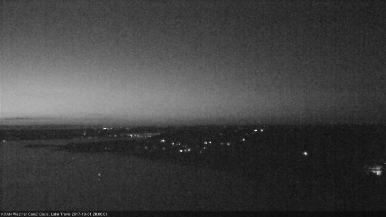 Lake Travis webcam, October 1, 2017 7:30 PM CT