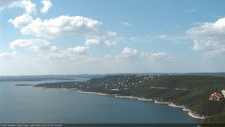 Lake Travis webcam, October 2, 2017 3:10 PM CT