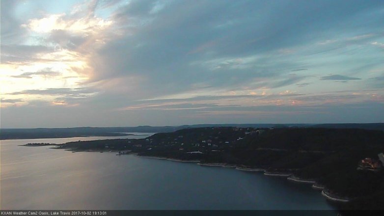 Lake Travis webcam, October 2, 2017 6:25 PM CT