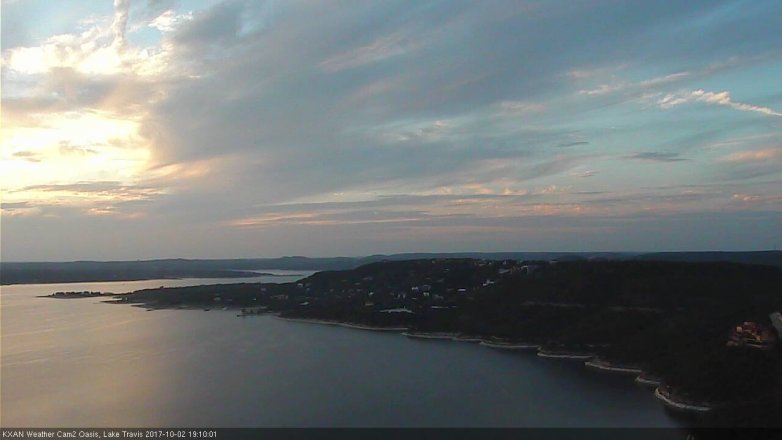 Lake Travis webcam, October 2, 2017 6:30 PM CT