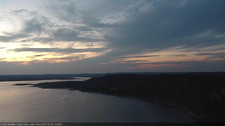 Lake Travis webcam, October 2, 2017 6:50 PM CT