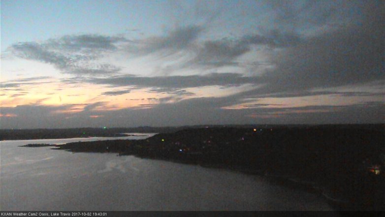 Lake Travis webcam, October 2, 2017 7:05 PM CT