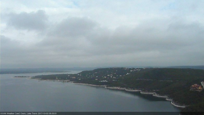 Lake Travis webcam, October 3, 2017 9:00 AM CT