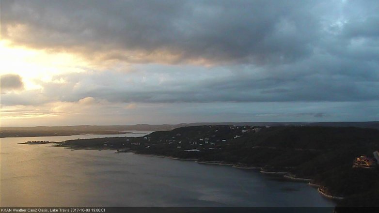 Lake Travis webcam, October 3, 2017 6:30 PM CT