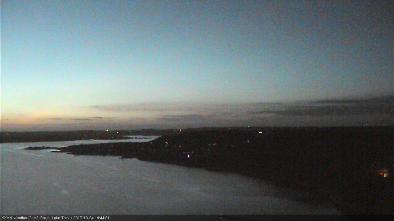 Lake Travis webcam, October 4, 2017 6:55 PM CT