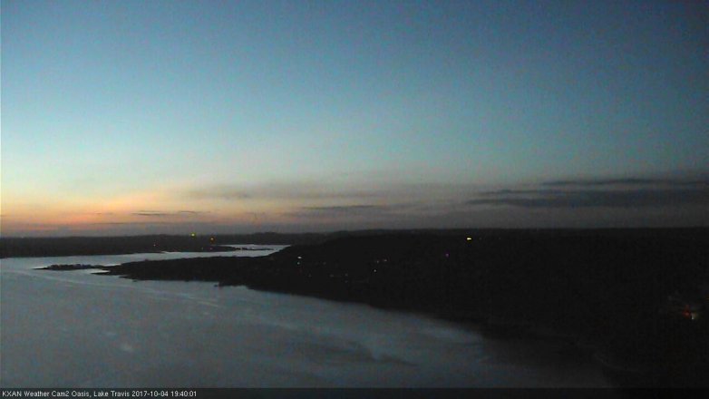 Lake Travis webcam, October 4, 2017 7:10 PM CT