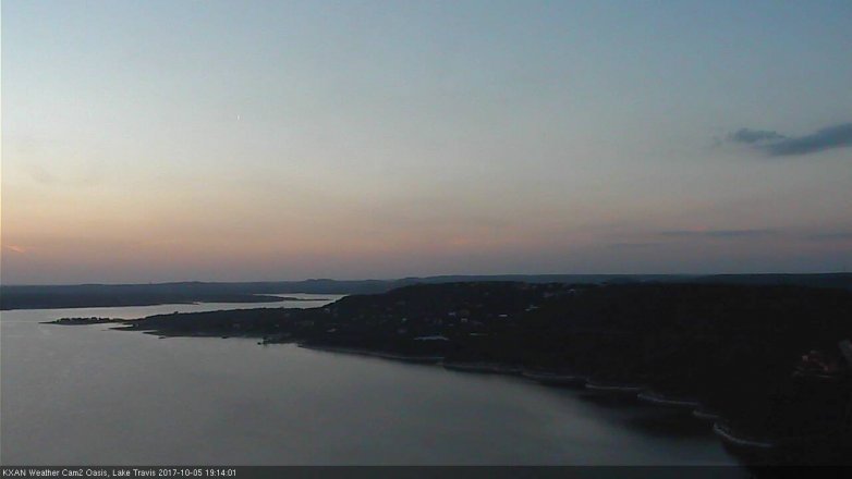 Lake Travis webcam, October 5, 2017 6:35 PM CT