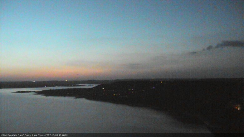 Lake Travis webcam, October 5, 2017 6:55 PM CT