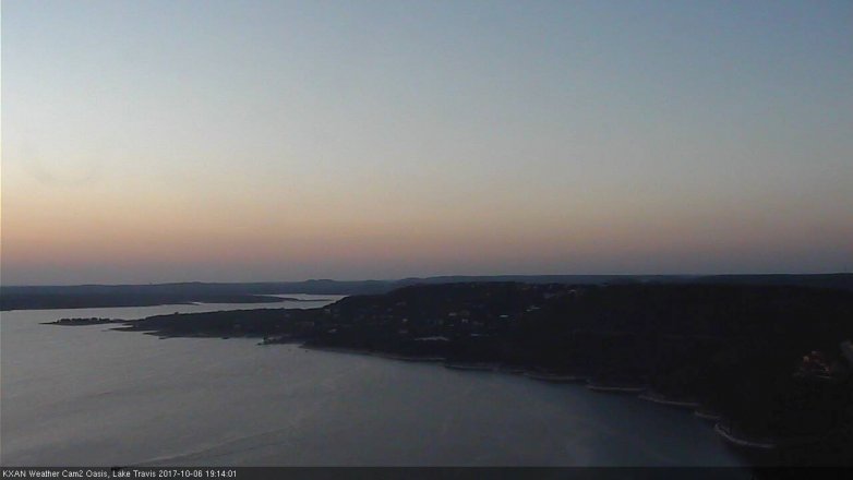 Lake Travis webcam, October 6, 2017 6:45 PM CT