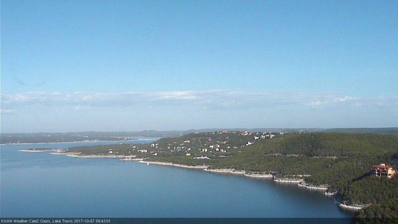 Lake Travis webcam, October 7, 2017 9:00 AM CT