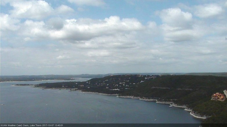 Lake Travis webcam, October 7, 2017 1:10 PM CT