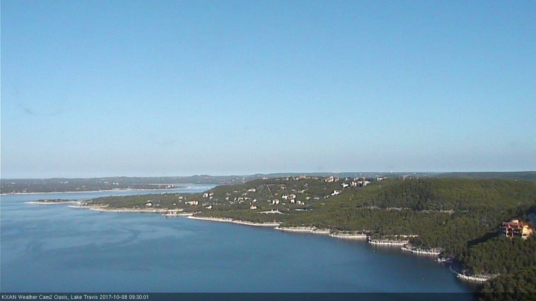 Lake Travis webcam, October 8, 2017 9:00 AM CT