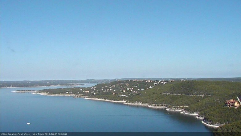 Lake Travis webcam, October 8, 2017 9:55 AM CT