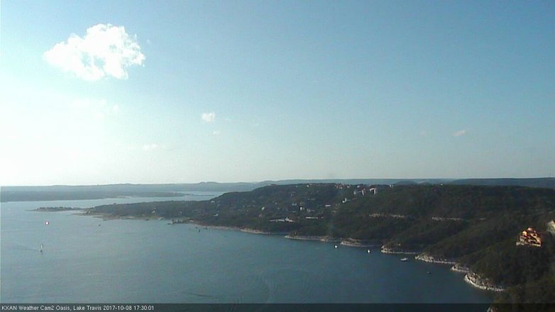 Lake Travis webcam, October 8, 2017 4:50 PM CT