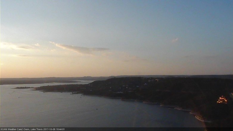 Lake Travis webcam, October 8, 2017 5:55 PM CT