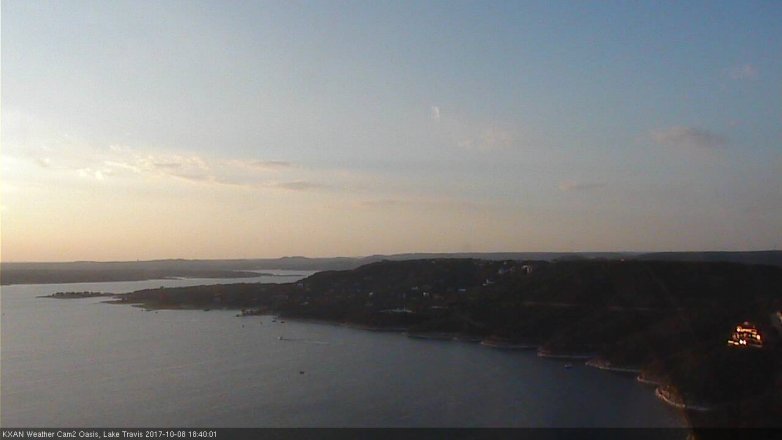 Lake Travis webcam, October 8, 2017 6:05 PM CT