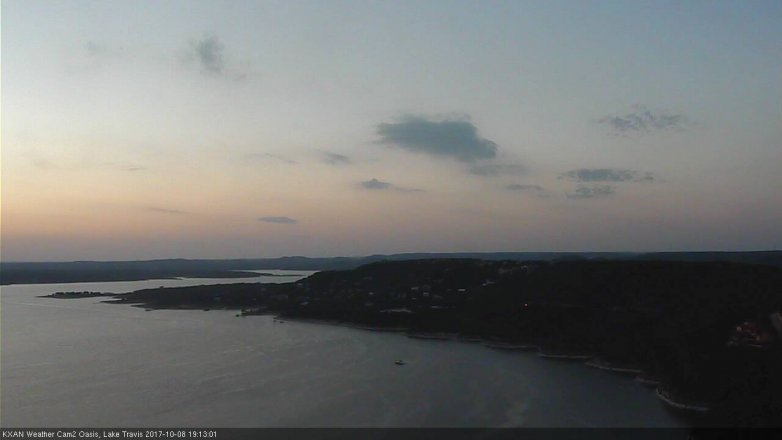 Lake Travis webcam, October 8, 2017 6:45 PM CT