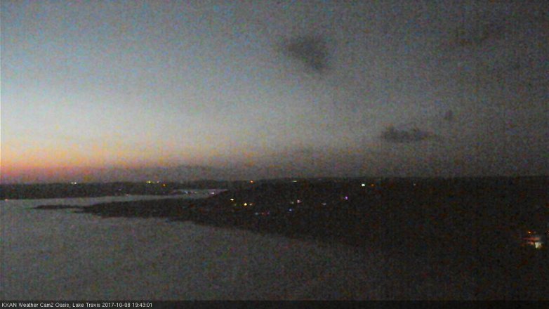 Lake Travis webcam, October 8, 2017 7:15 PM CT