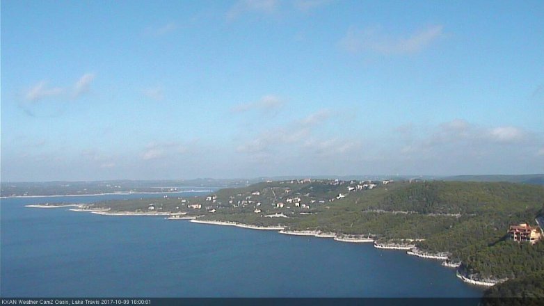 Lake Travis webcam, October 9, 2017 9:20 AM CT