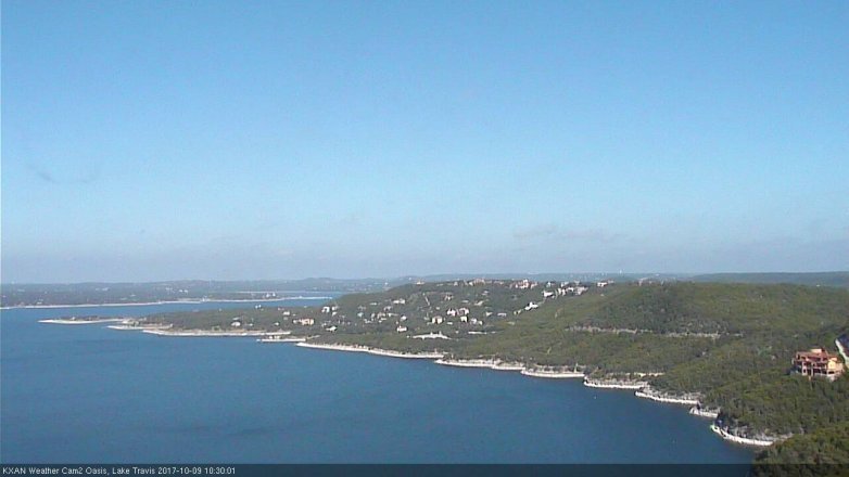 Lake Travis webcam, October 9, 2017 9:55 AM CT