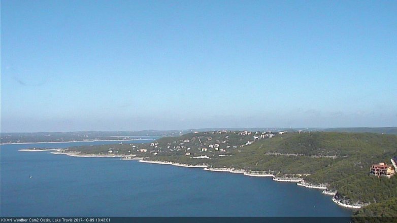 Lake Travis webcam, October 9, 2017 10:10 AM CT