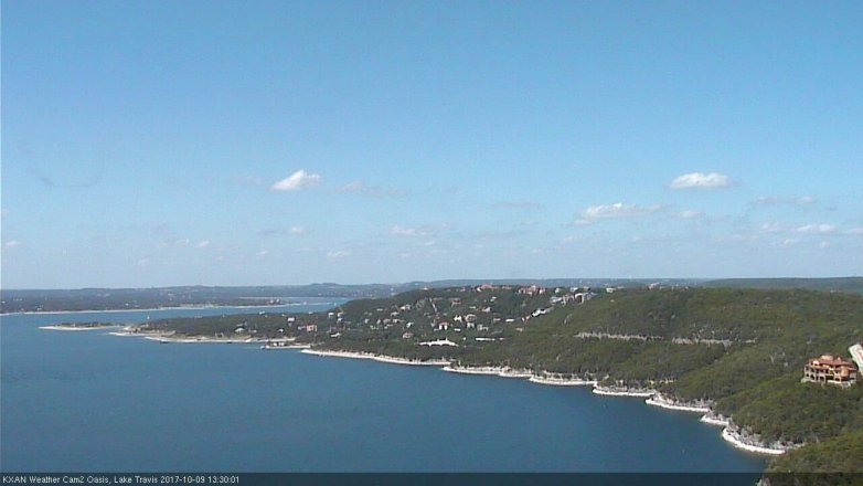 Lake Travis webcam, October 9, 2017 12:50 PM CT