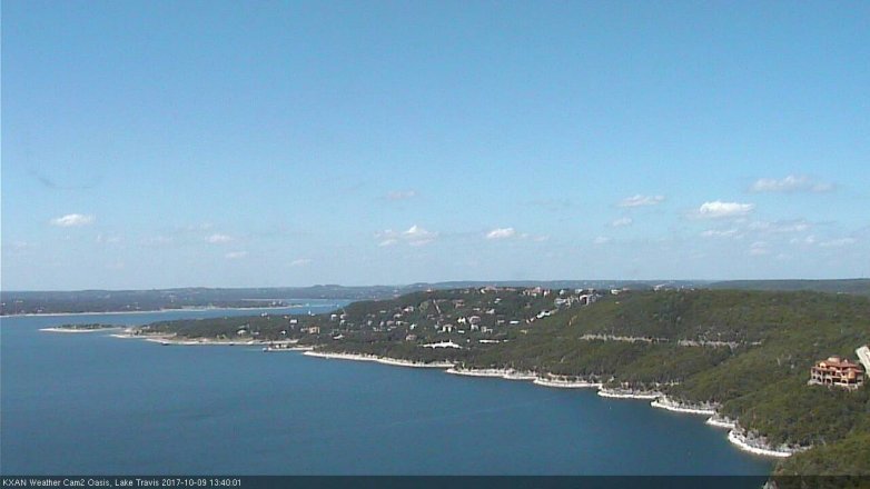 Lake Travis webcam, October 9, 2017 1:00 PM CT